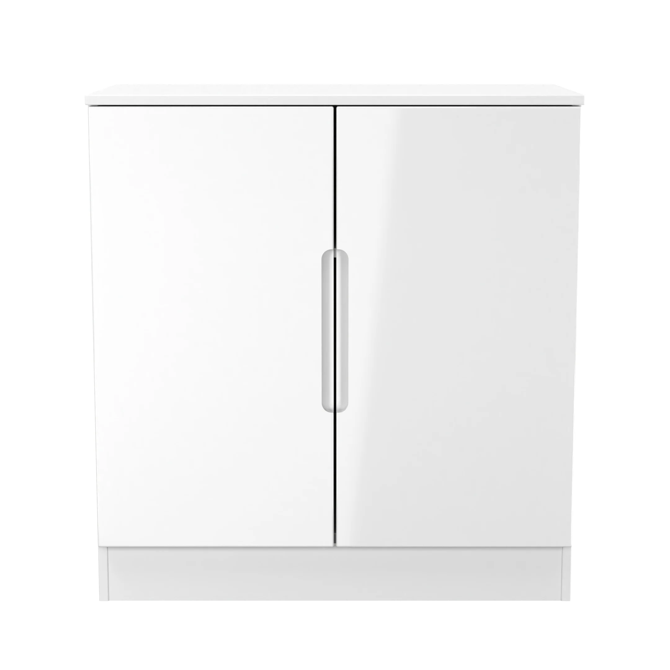 Milan 2 Door Cabinet in White Gloss & White Matt - Ready Assembled - Image 2
