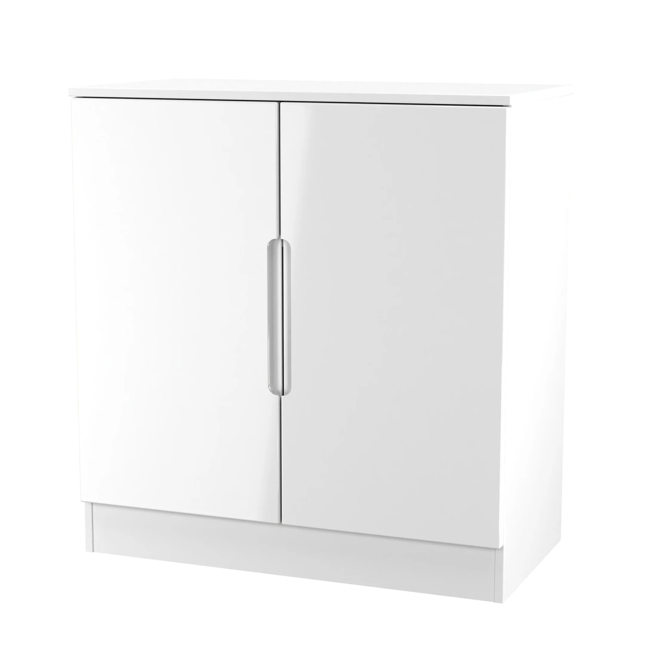 Milan 2 Door Cabinet in White Gloss & White Matt - Ready Assembled - Image 4