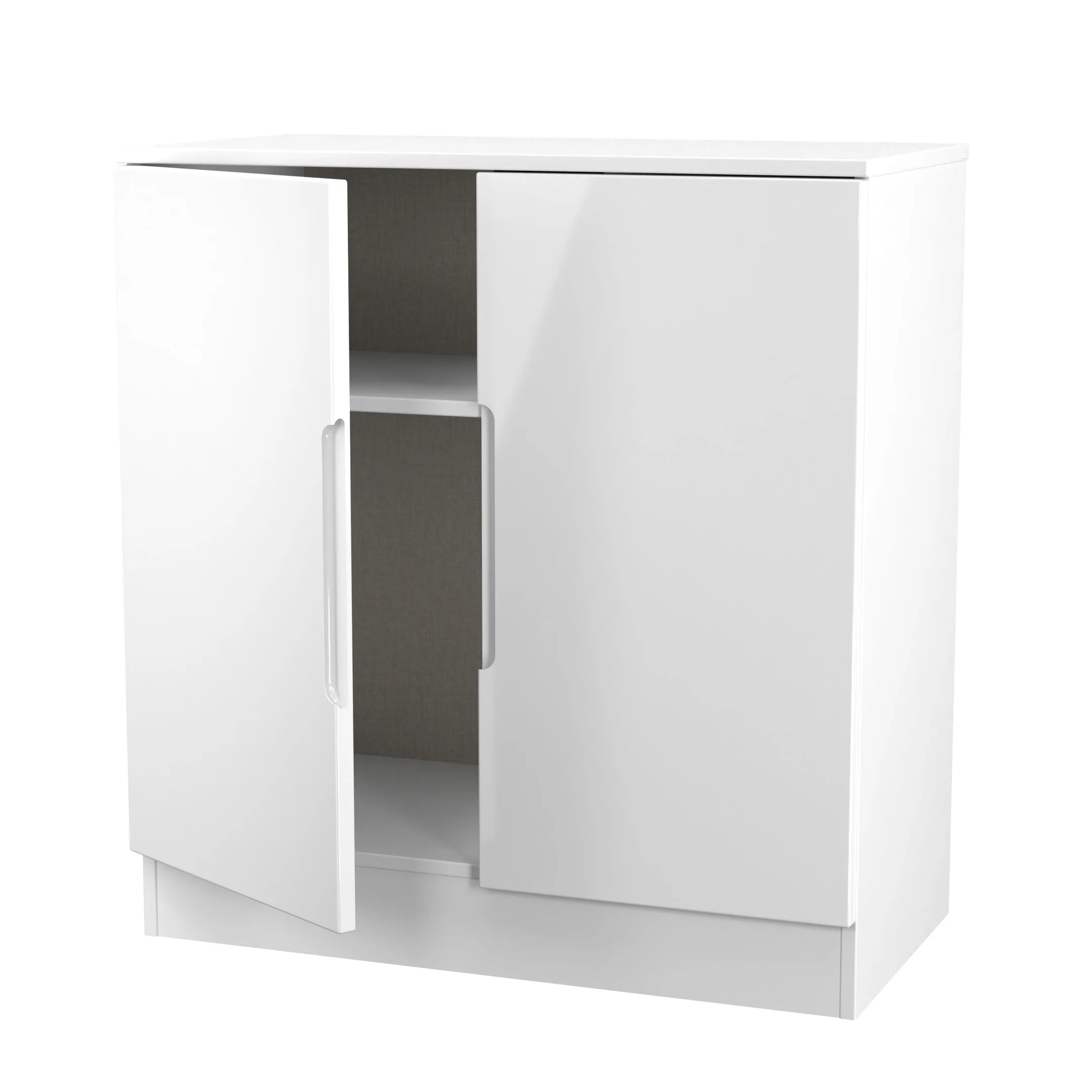 Milan 2 Door Cabinet in White Gloss & White Matt - Ready Assembled - Image 6