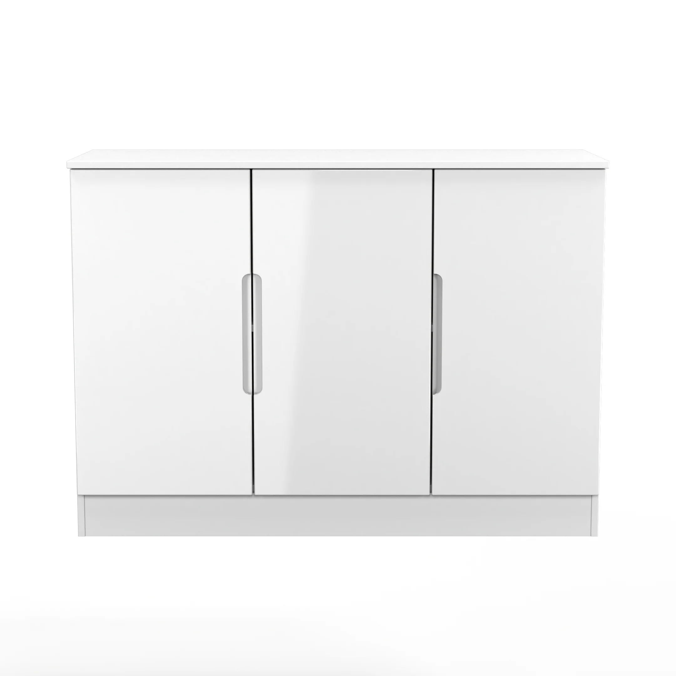 Milan 3 Door Sideboard in White Gloss & White Matt - Ready Assembled - Image 2