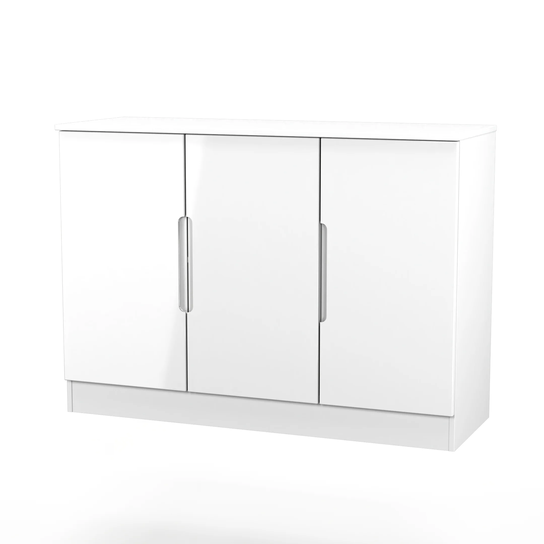 Milan 3 Door Sideboard in White Gloss & White Matt - Ready Assembled - Image 4