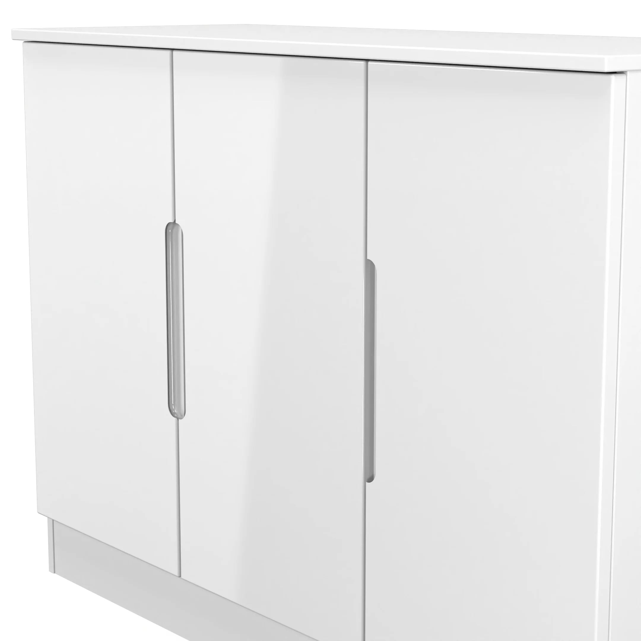 Milan 3 Door Sideboard in White Gloss & White Matt - Ready Assembled - Image 5