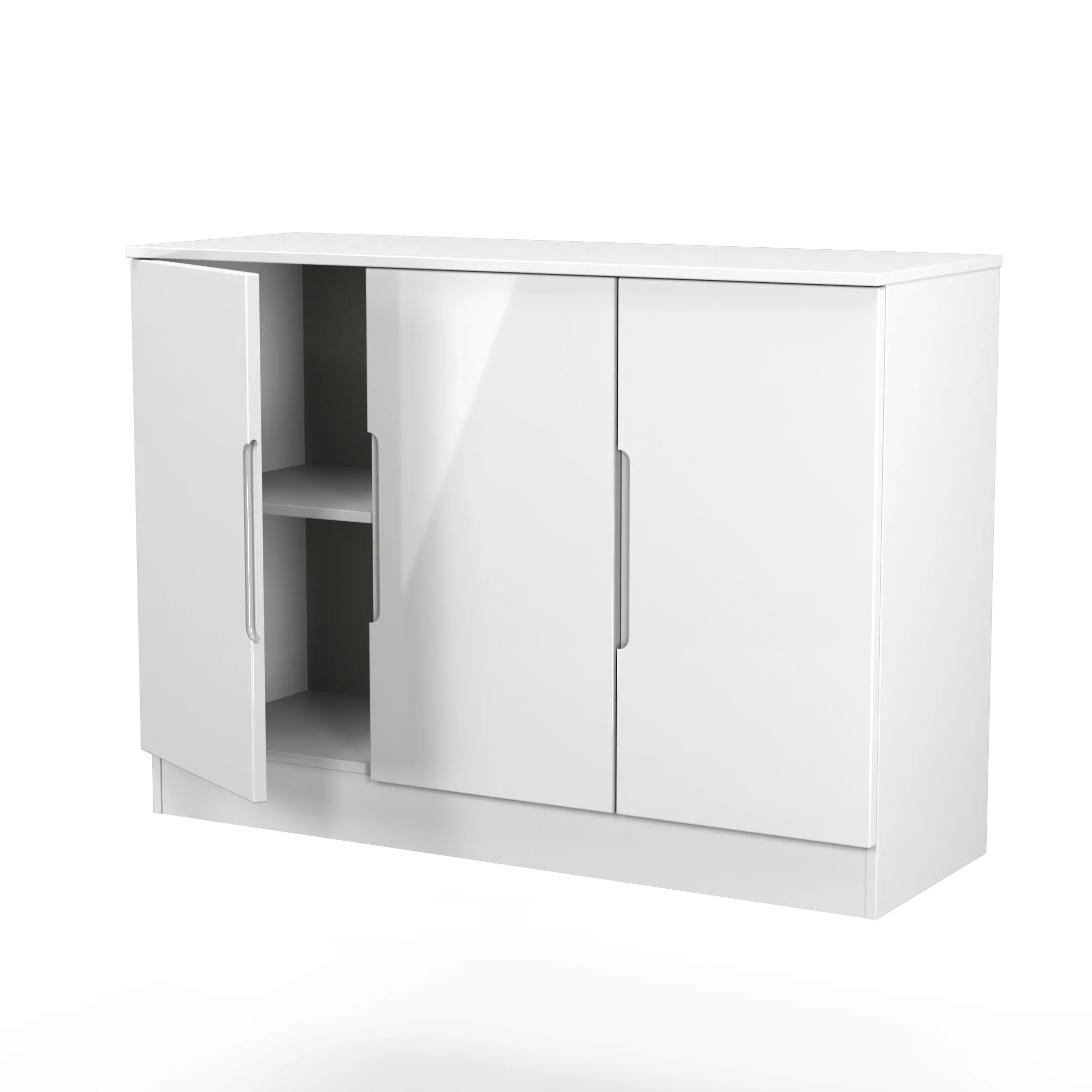 Milan 3 Door Sideboard in White Gloss & White Matt - Ready Assembled - Image 6