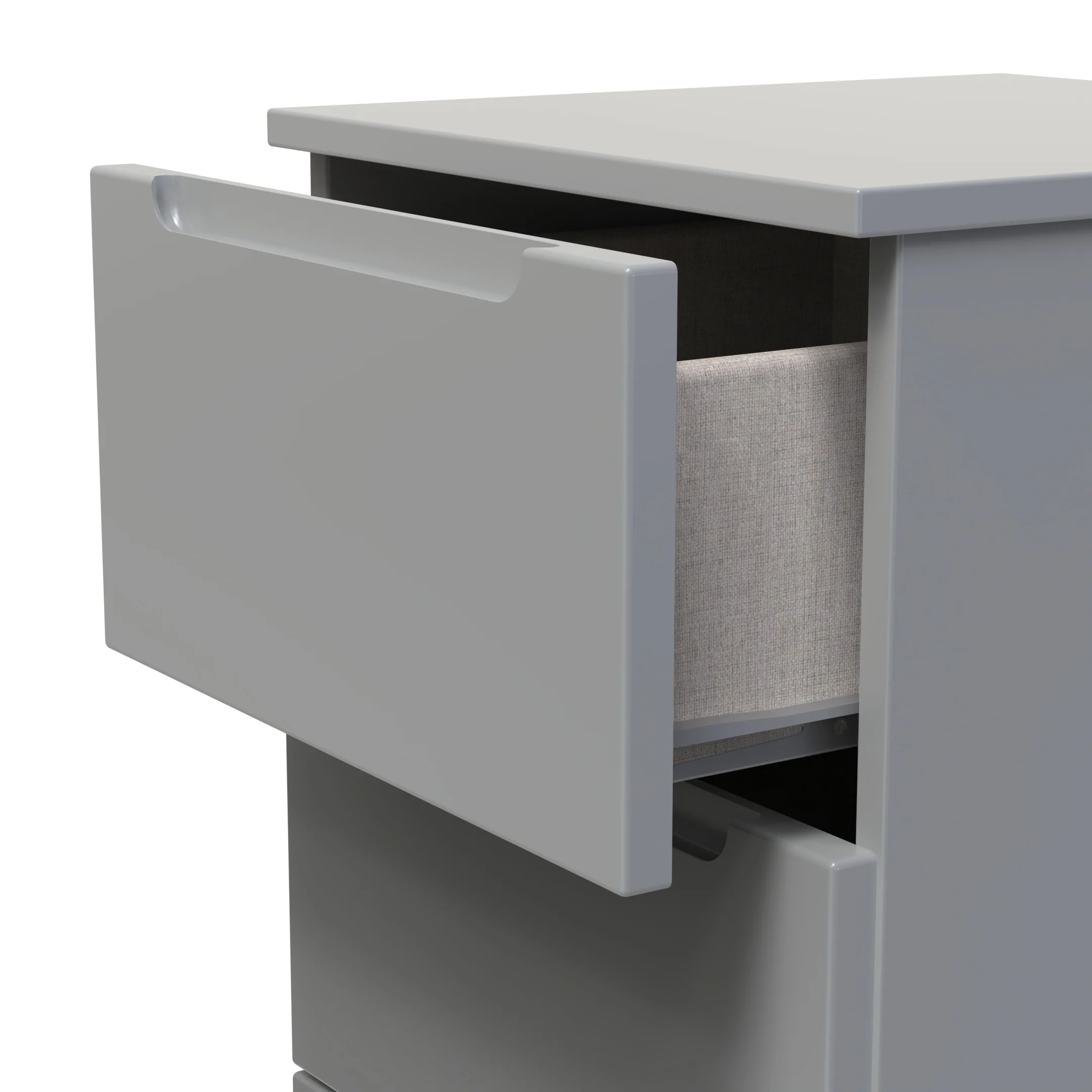 Milan 3 Drawer Bedside in Dusk Grey - Ready Assembled - Image 6
