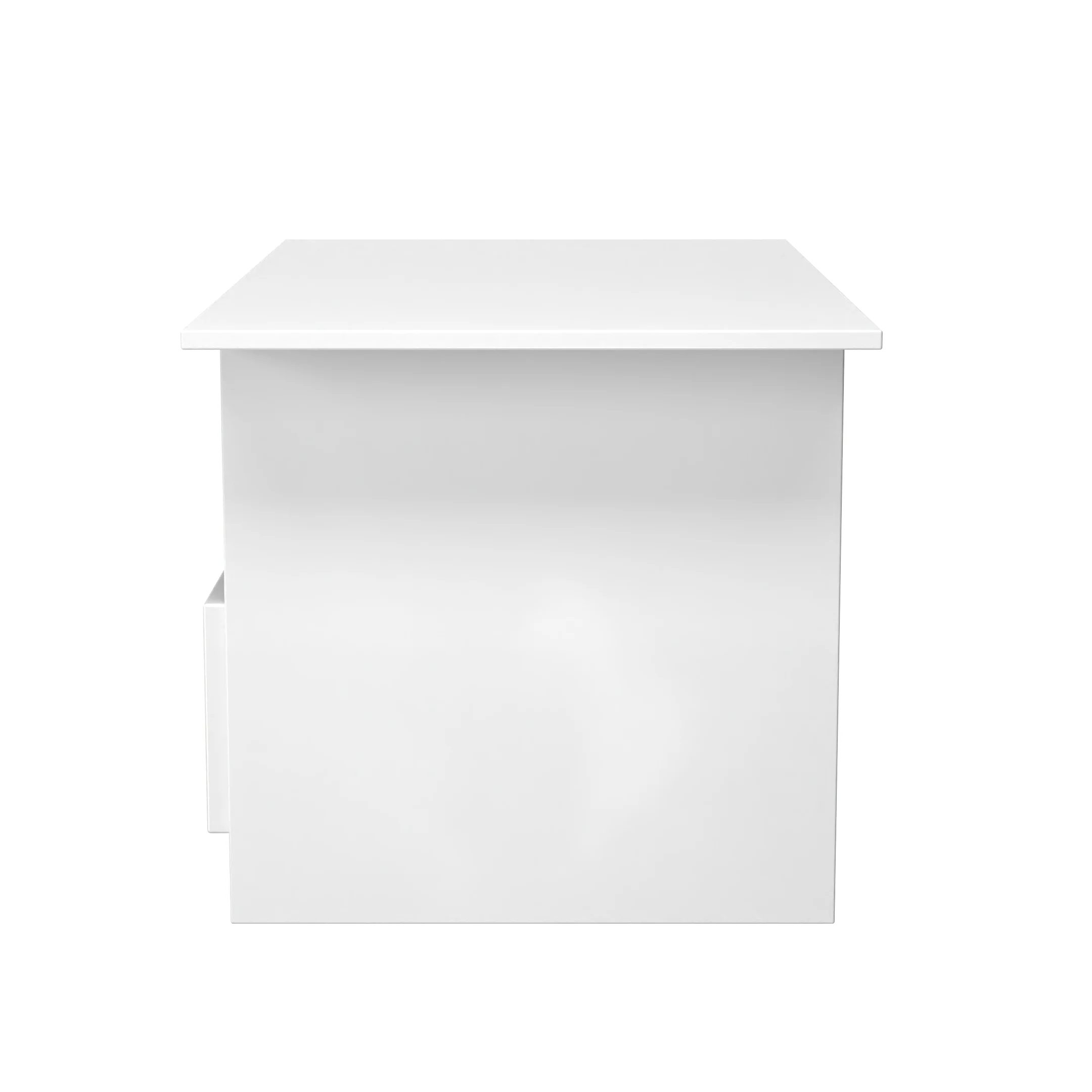 Milan Bottom Drawer Coffee Table in White Gloss & White Matt - Ready Assembled - Image 3