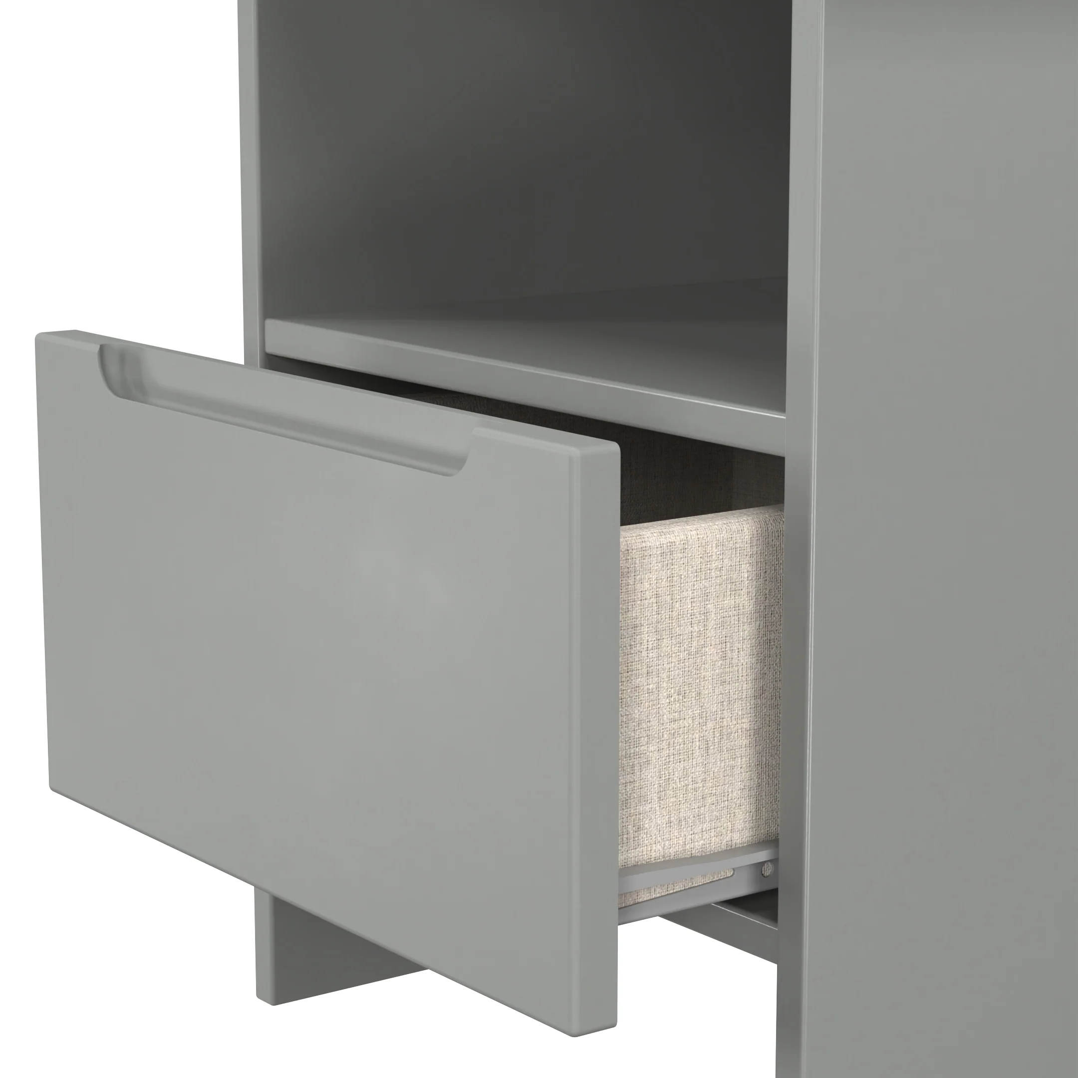 Milan Bottom Drawer Lamp Table in Dusk Grey - Ready Assembled - Image 6