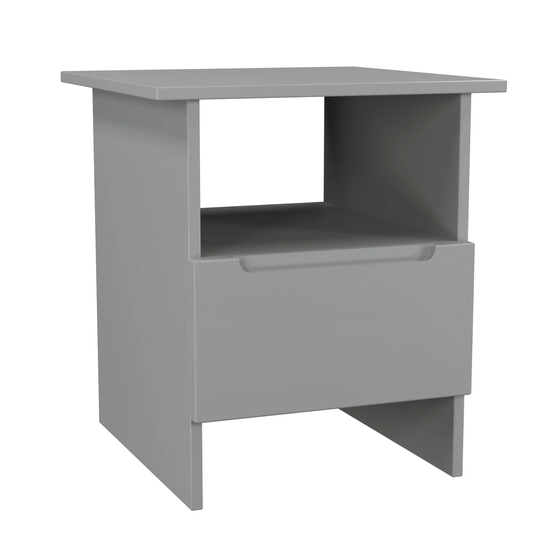 Milan Bottom Drawer Lamp Table in Dusk Grey - Ready Assembled - Image 7