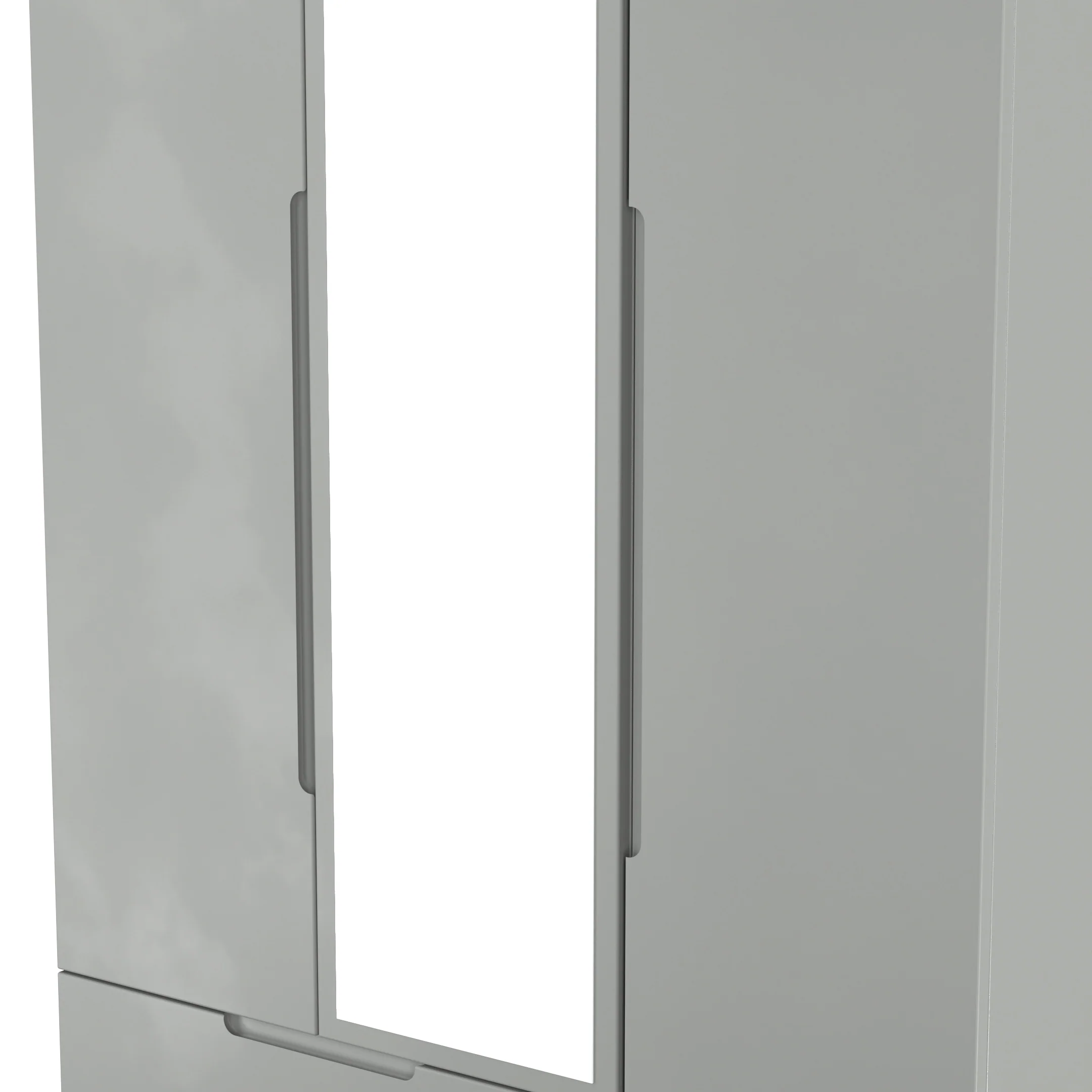 Milan Tall 2 Drawer Tiple Mirror Wardrobe in Dusk Grey - Ready Assembled - Image 5