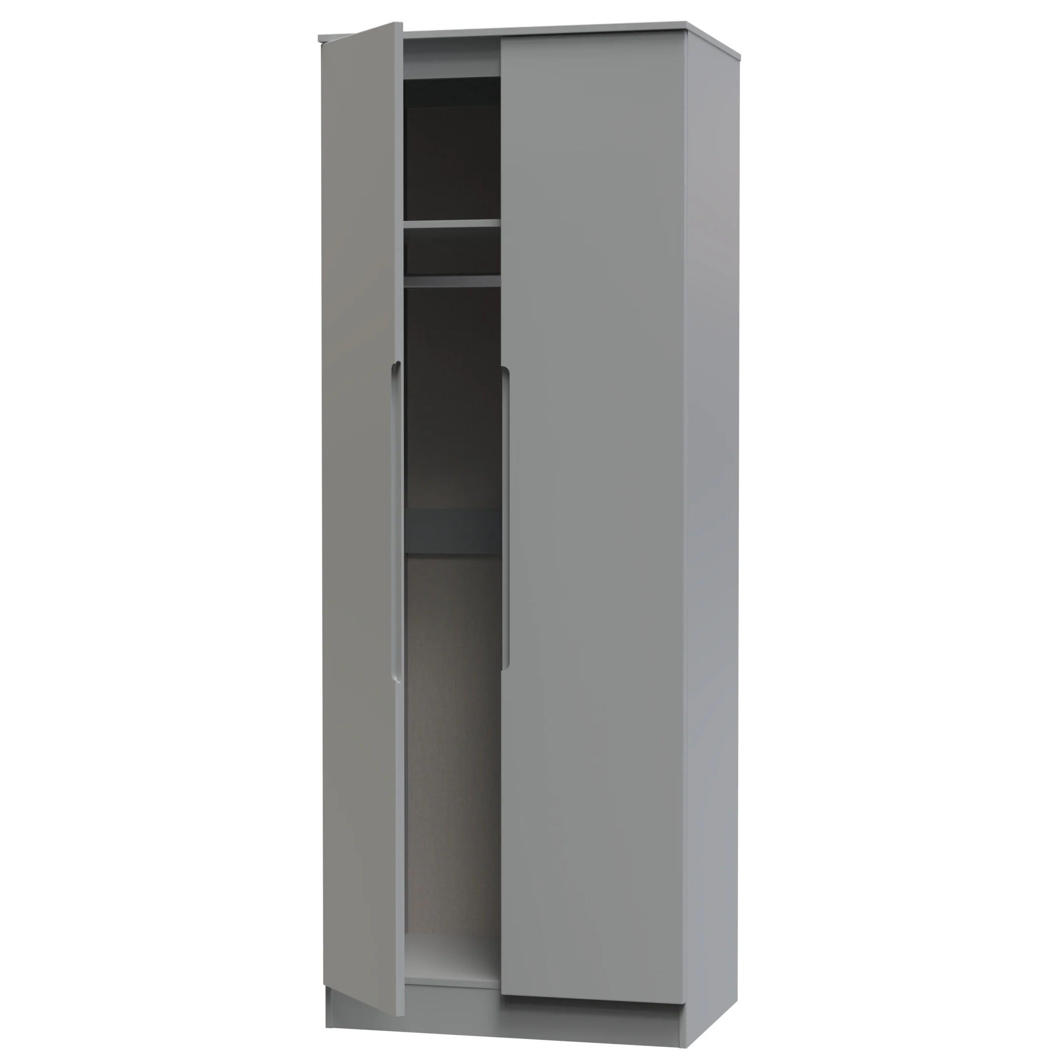 Milan Tall Double Wardrobe in Dusk Grey - Ready Assembled - Image 6