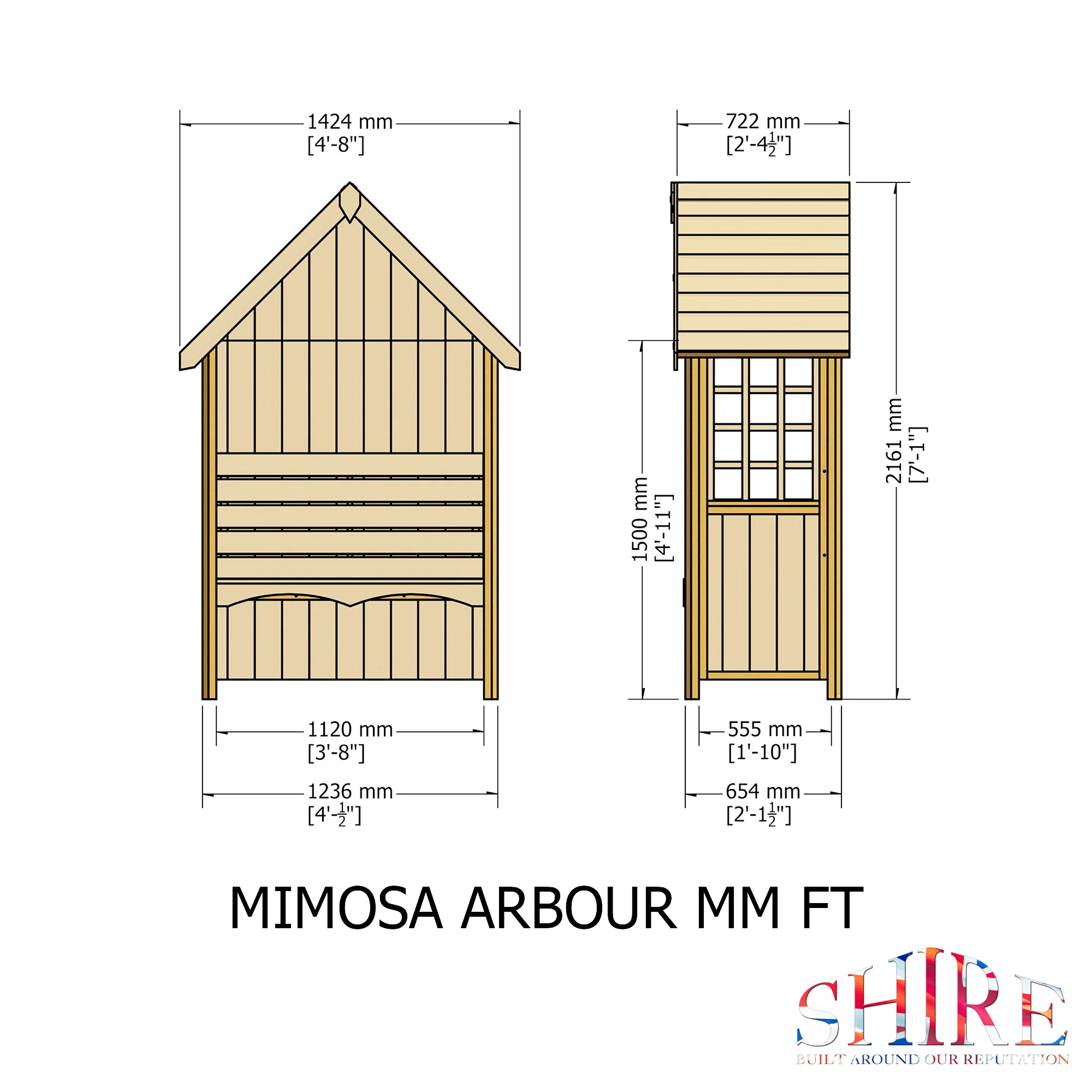 Mimosa Pressure Treated Arbour - Image 3