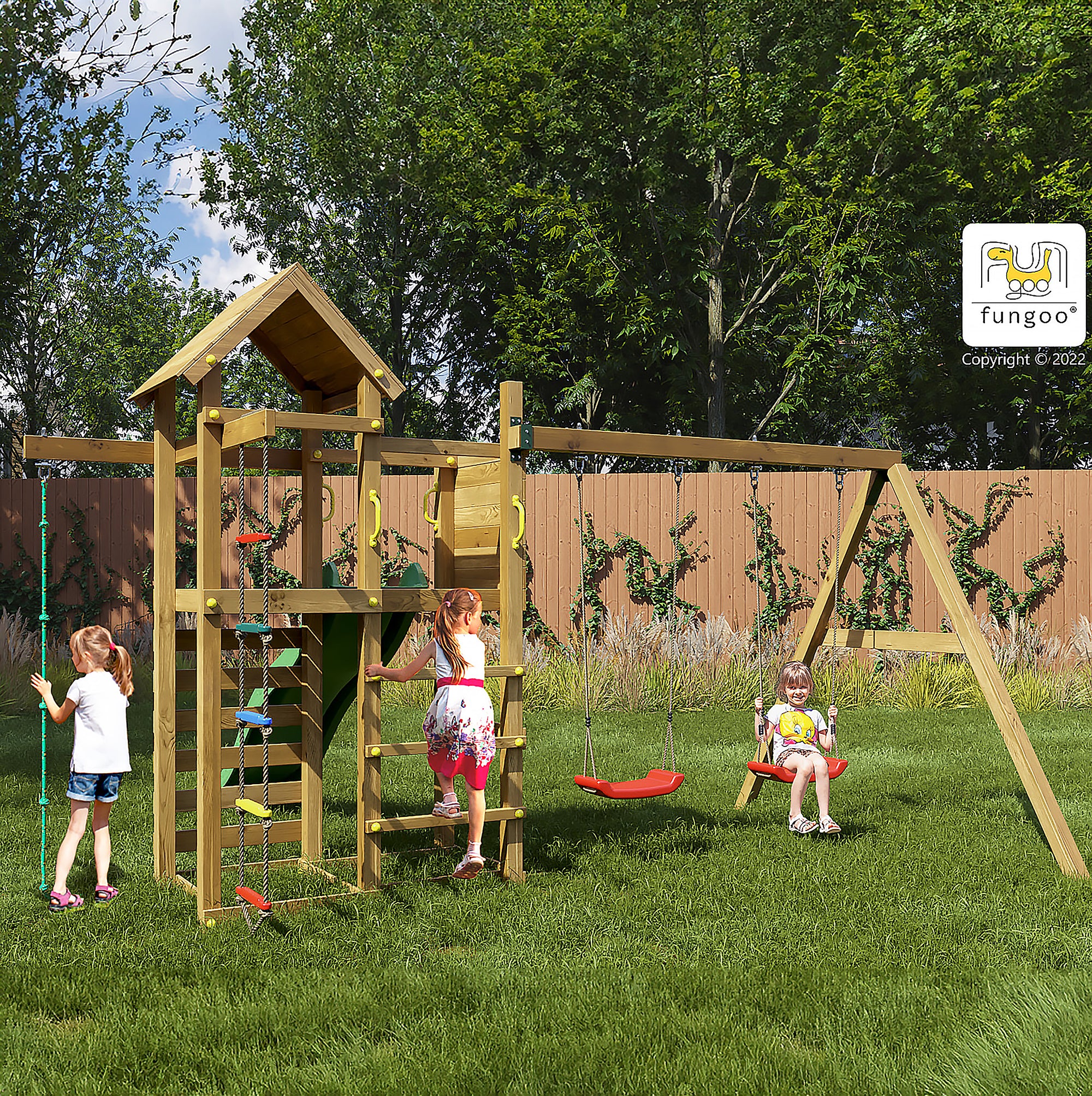 Mixter Playfort - Climbing Frame With Swings And Slide - Image 4