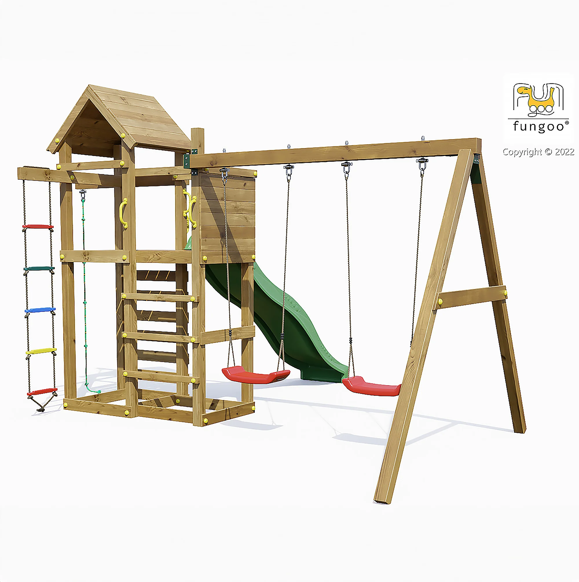 Mixter Playfort - Climbing Frame With Swings And Slide - Image 5
