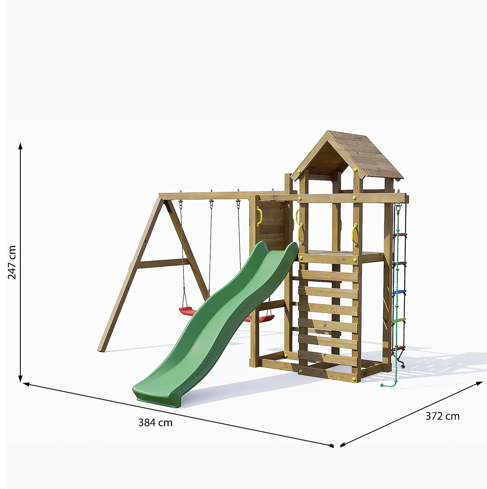 Mixter Playfort - Climbing Frame With Swings And Slide - Image 6