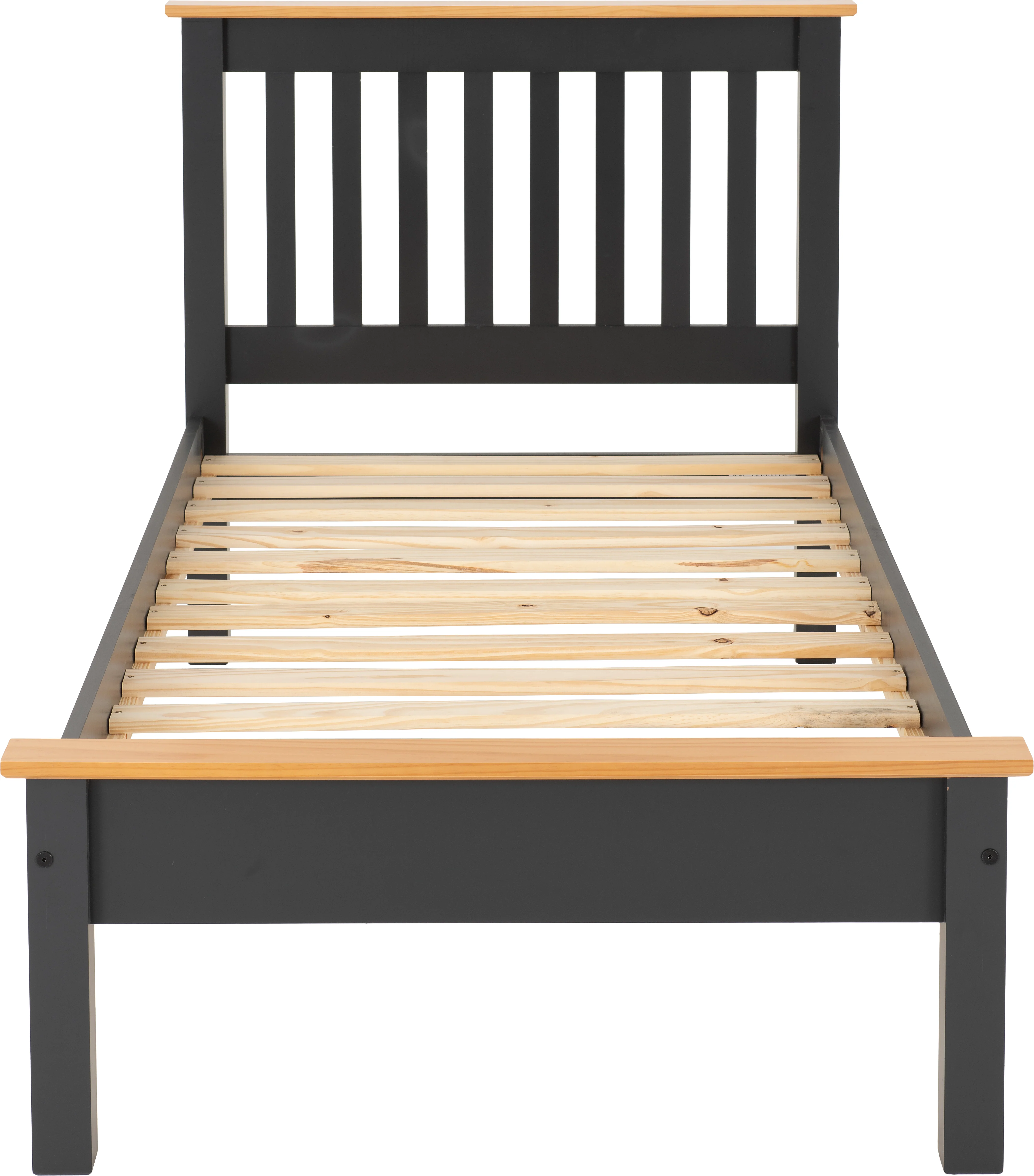 MONACO 3' LOW END BED - DARK GREY/OAK EFFECT - Image 3