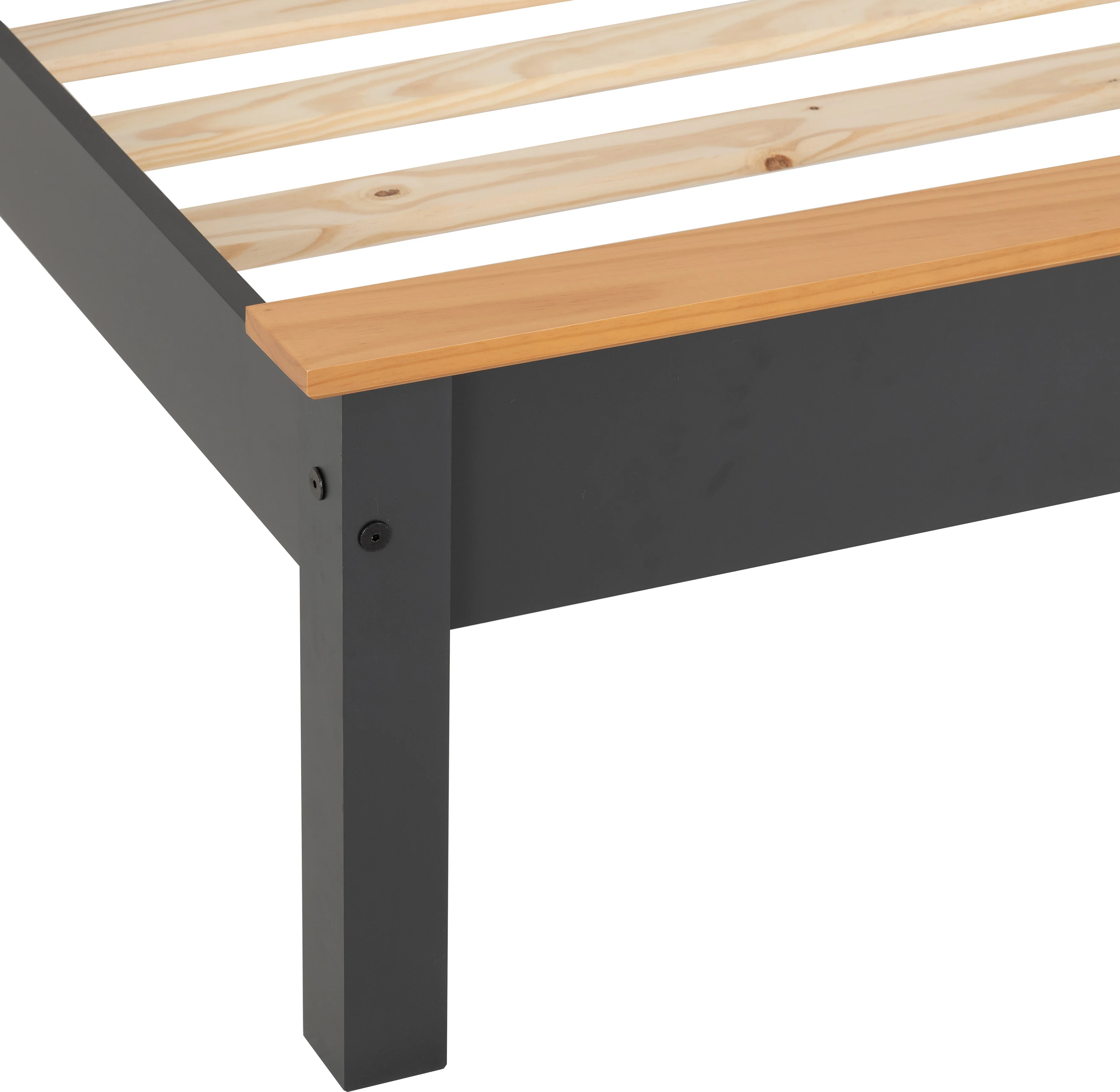 MONACO 3' LOW END BED - DARK GREY/OAK EFFECT - Image 5