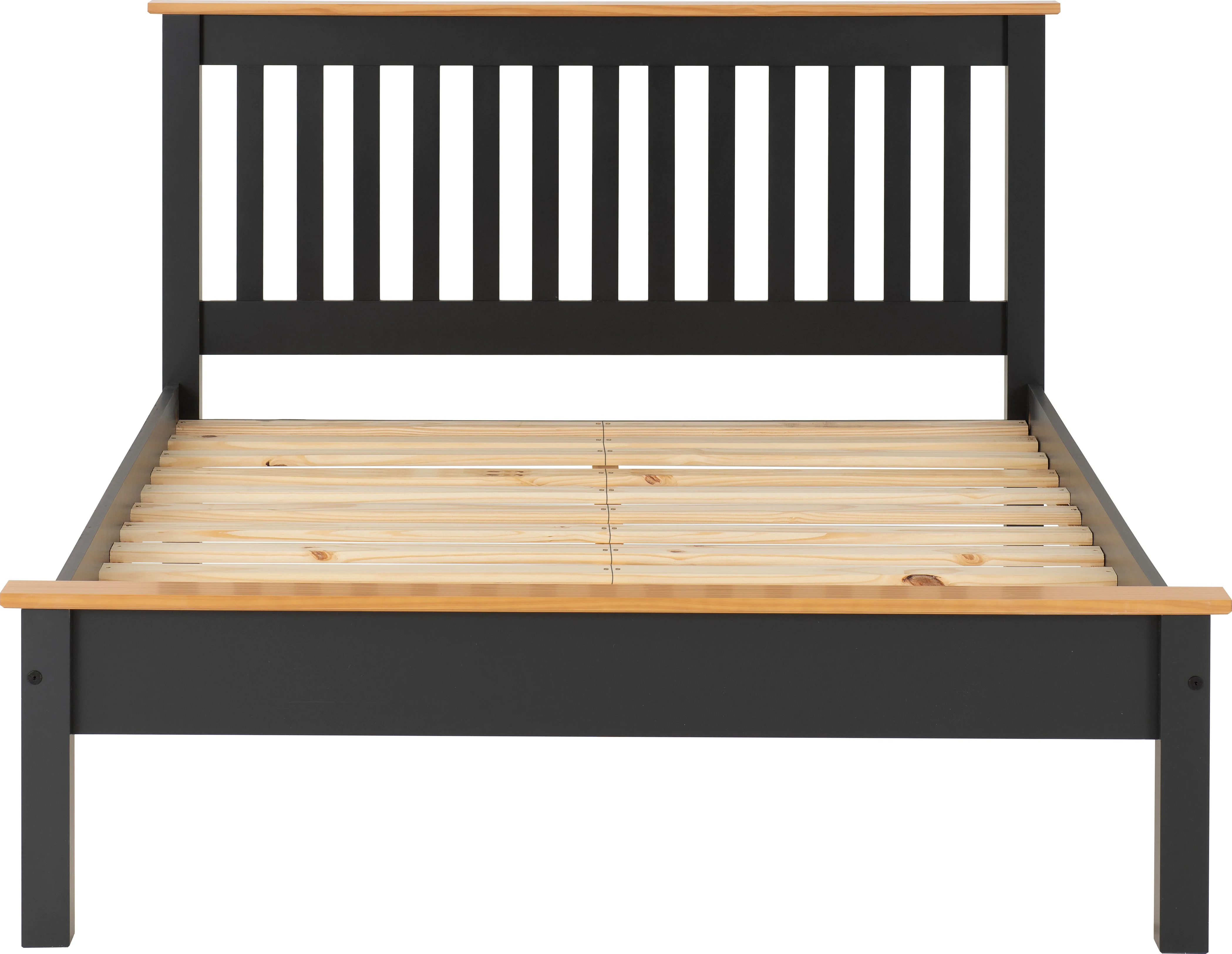 MONACO 4'6" LOW END BED - DARK GREY/OAK EFFECT - Image 3