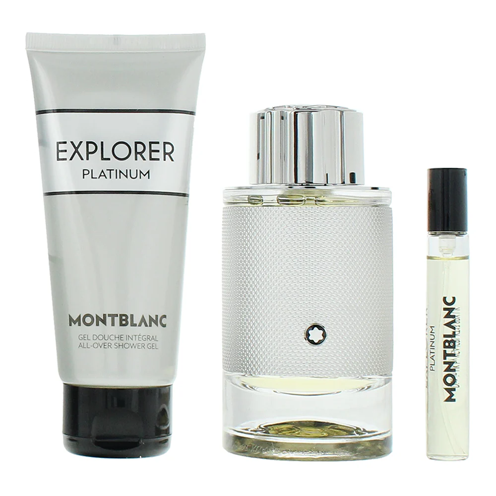 Montblanc Explorer Platinum 3 Piece Gift Set: Eau De Parfum 100ml - Eau De Parfum 7.5 - Shower Gel 100ml - Image 4