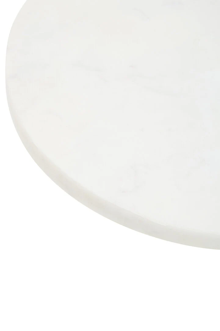 Monzaro Round White Marble And Acacia Wood Cake Stand - Image 8