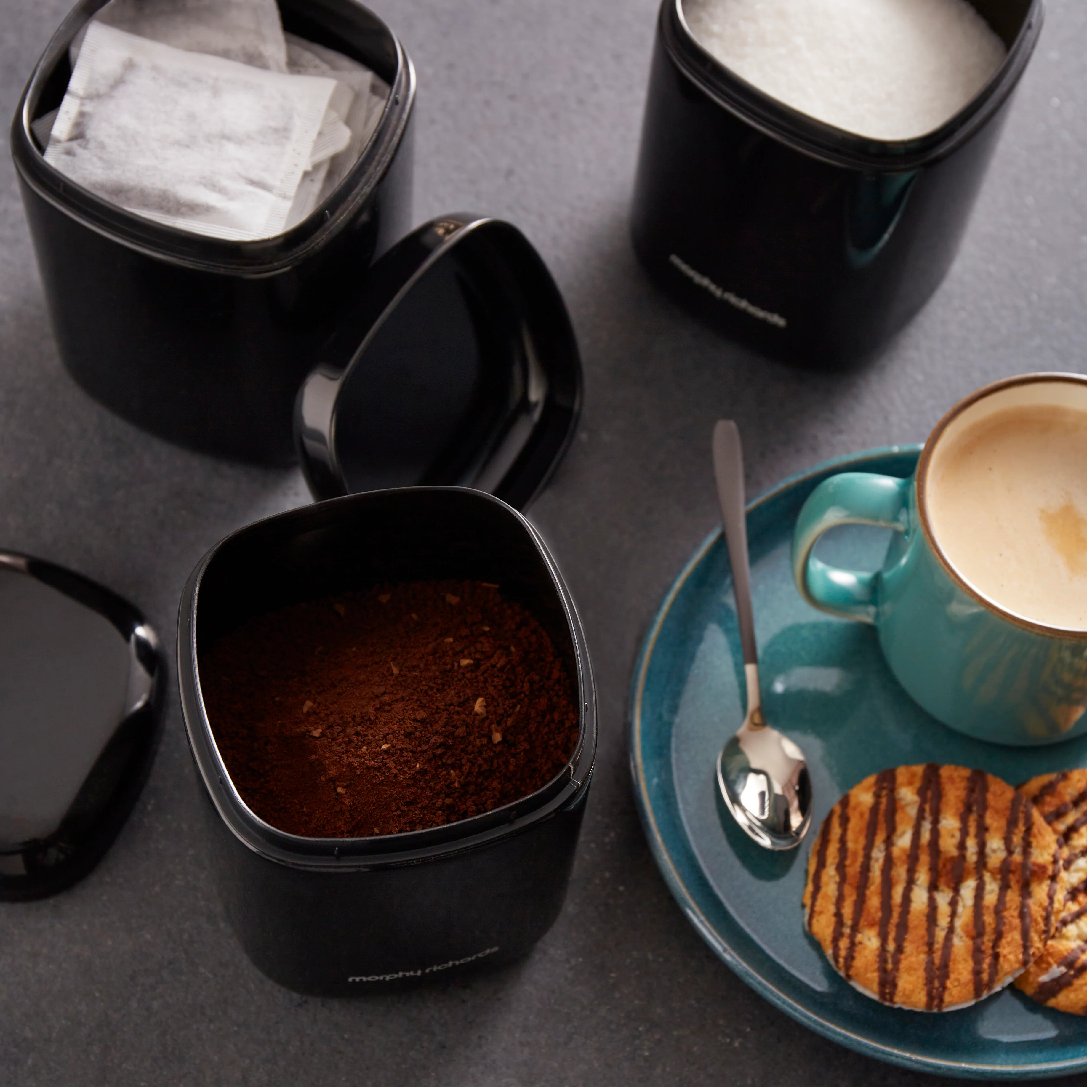 Morphy Richards Equip 3 Storage Canisters Set - Black - Image 3