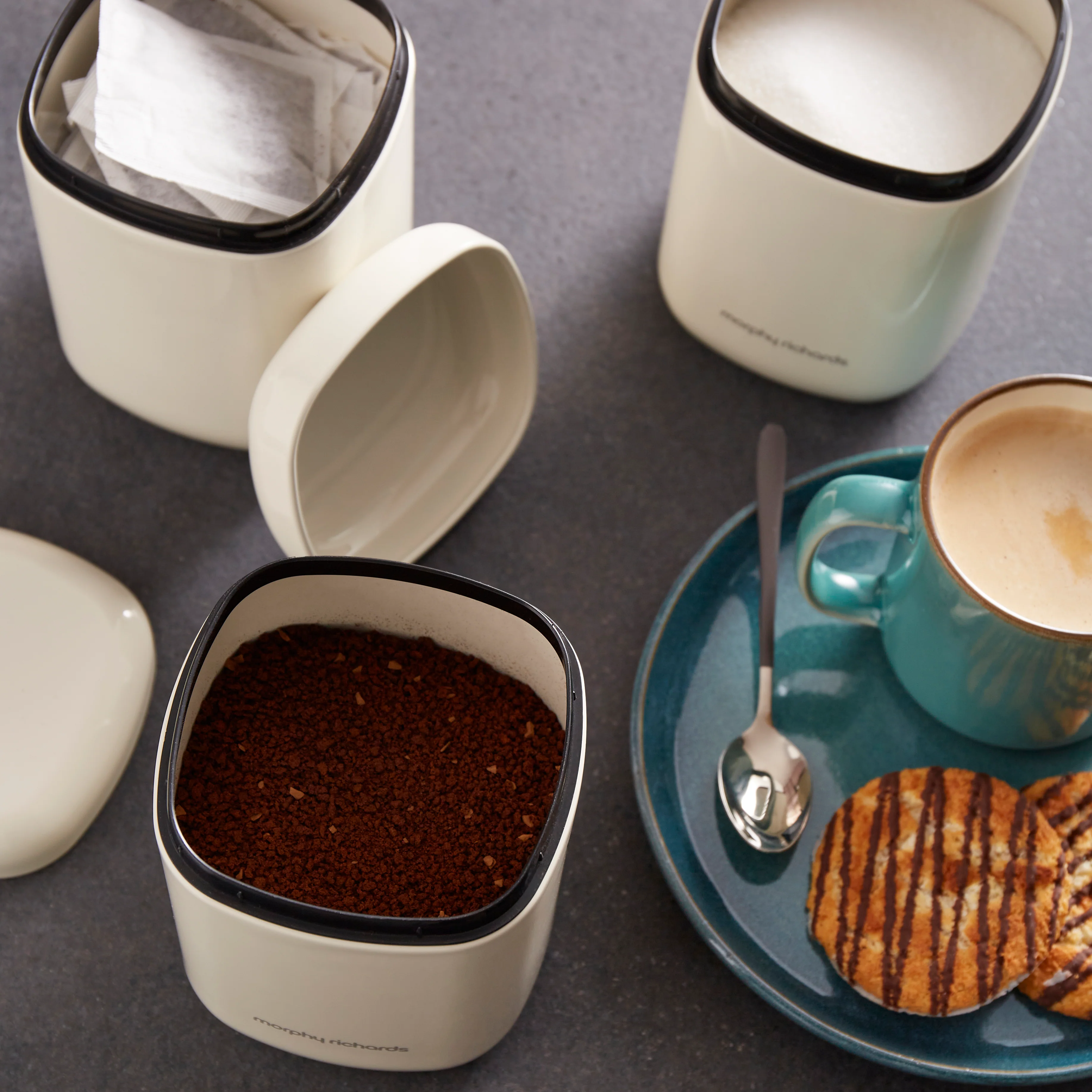 Morphy Richards Equip 3 Storage Canisters Set - Cream - Image 3