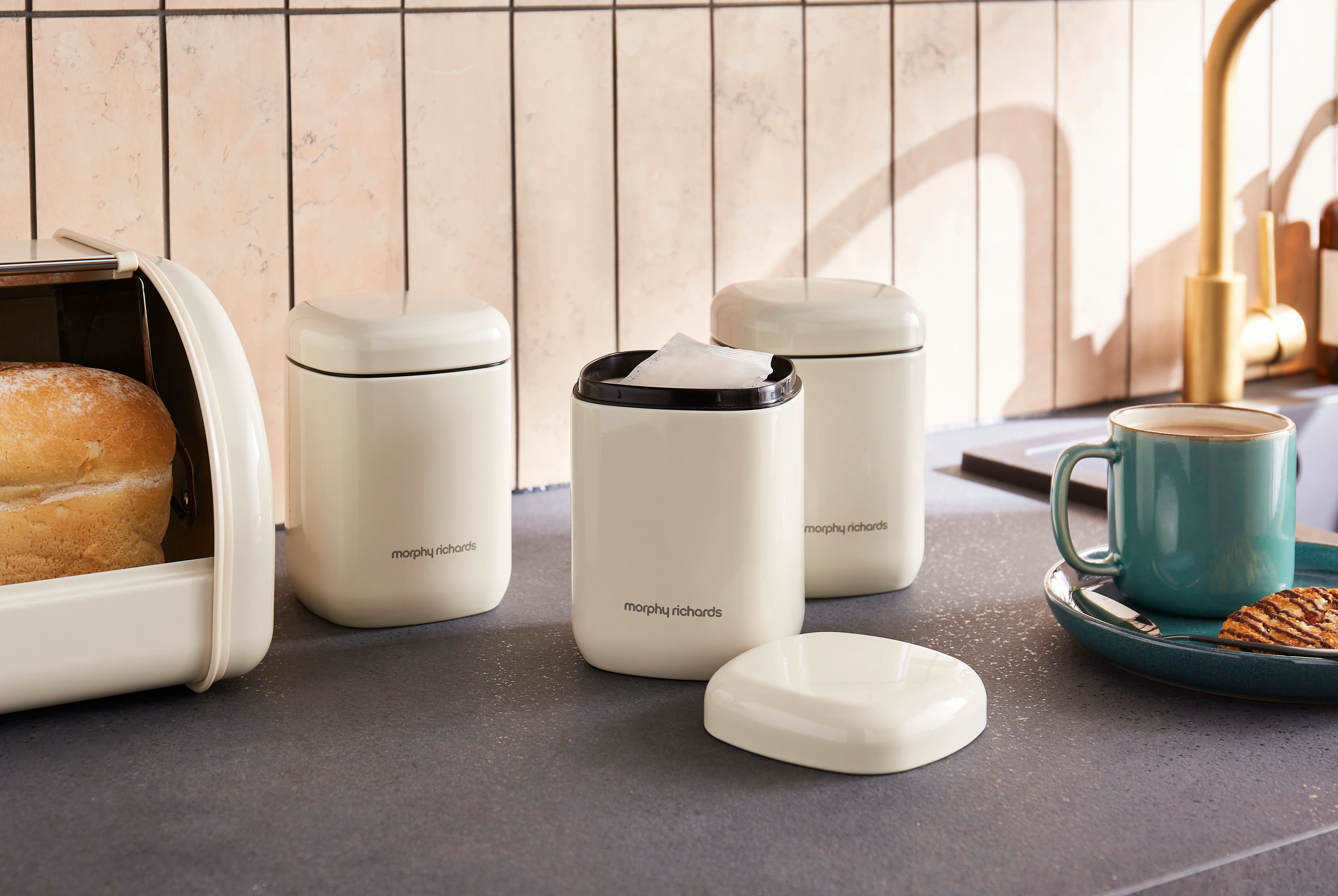 Morphy Richards Equip 3 Storage Canisters Set - Cream - Image 7