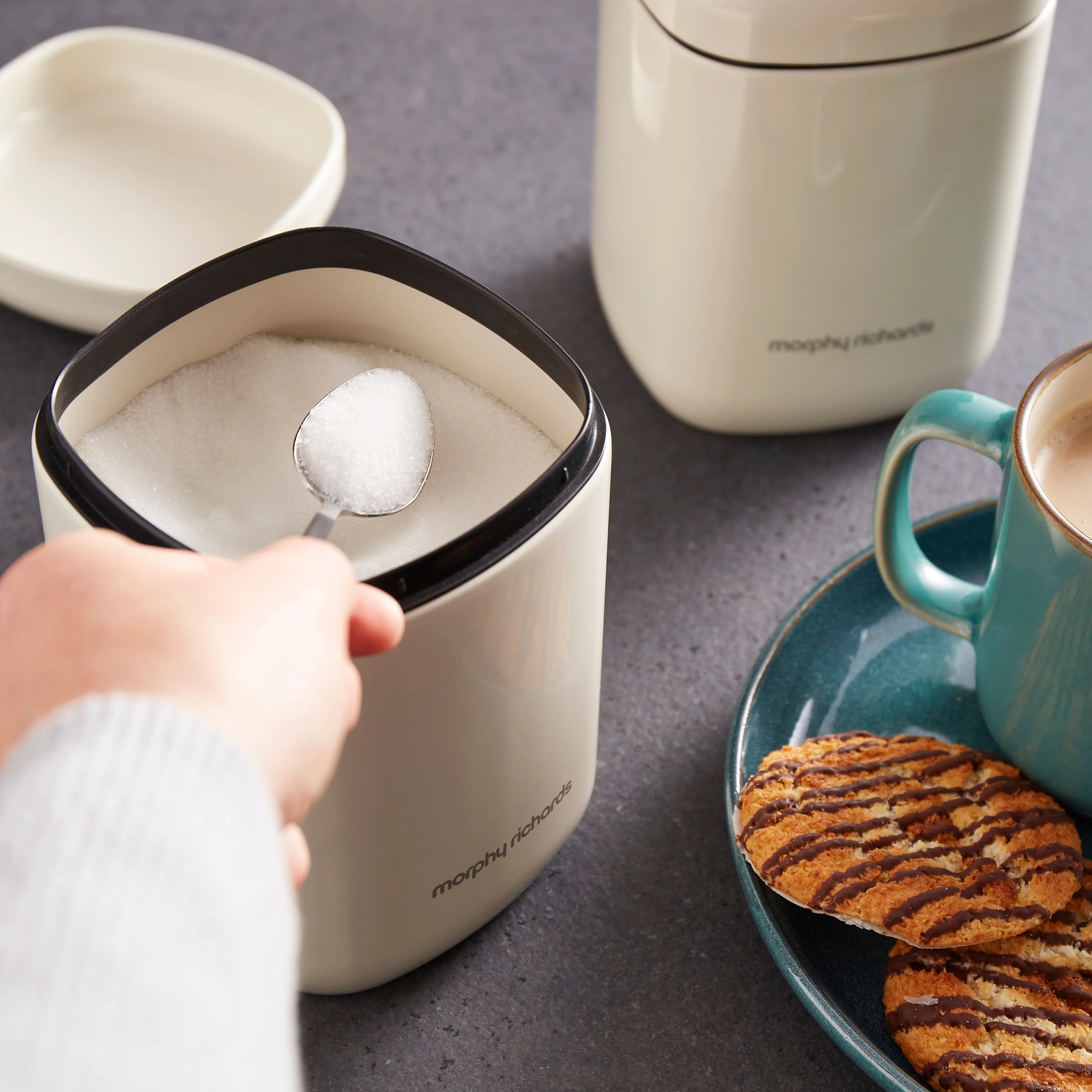 Morphy Richards Equip 3 Storage Canisters Set - Cream - Image 8