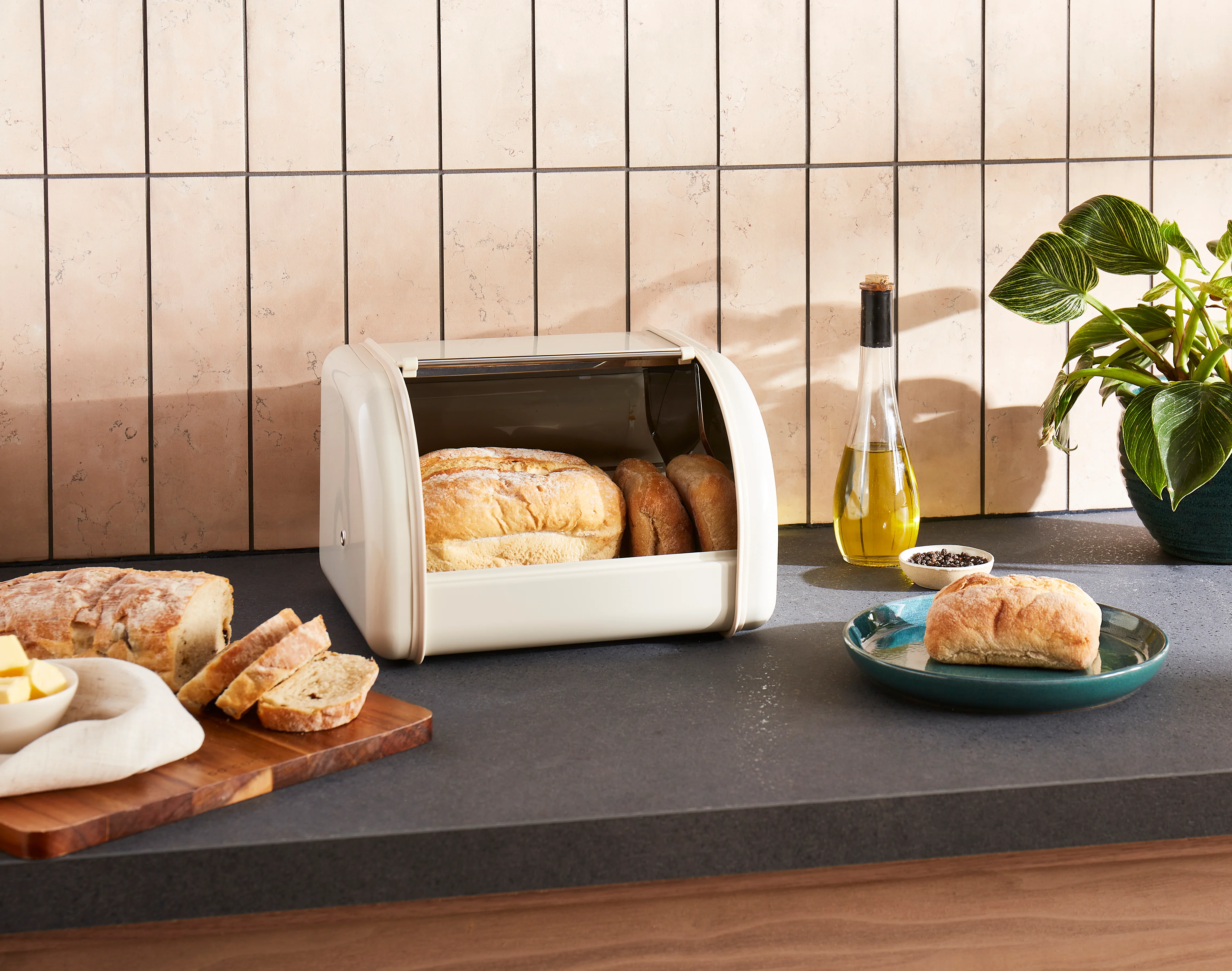 Morphy Richards Equip Compact Roll Front Bread Bin - Cream - Image 4