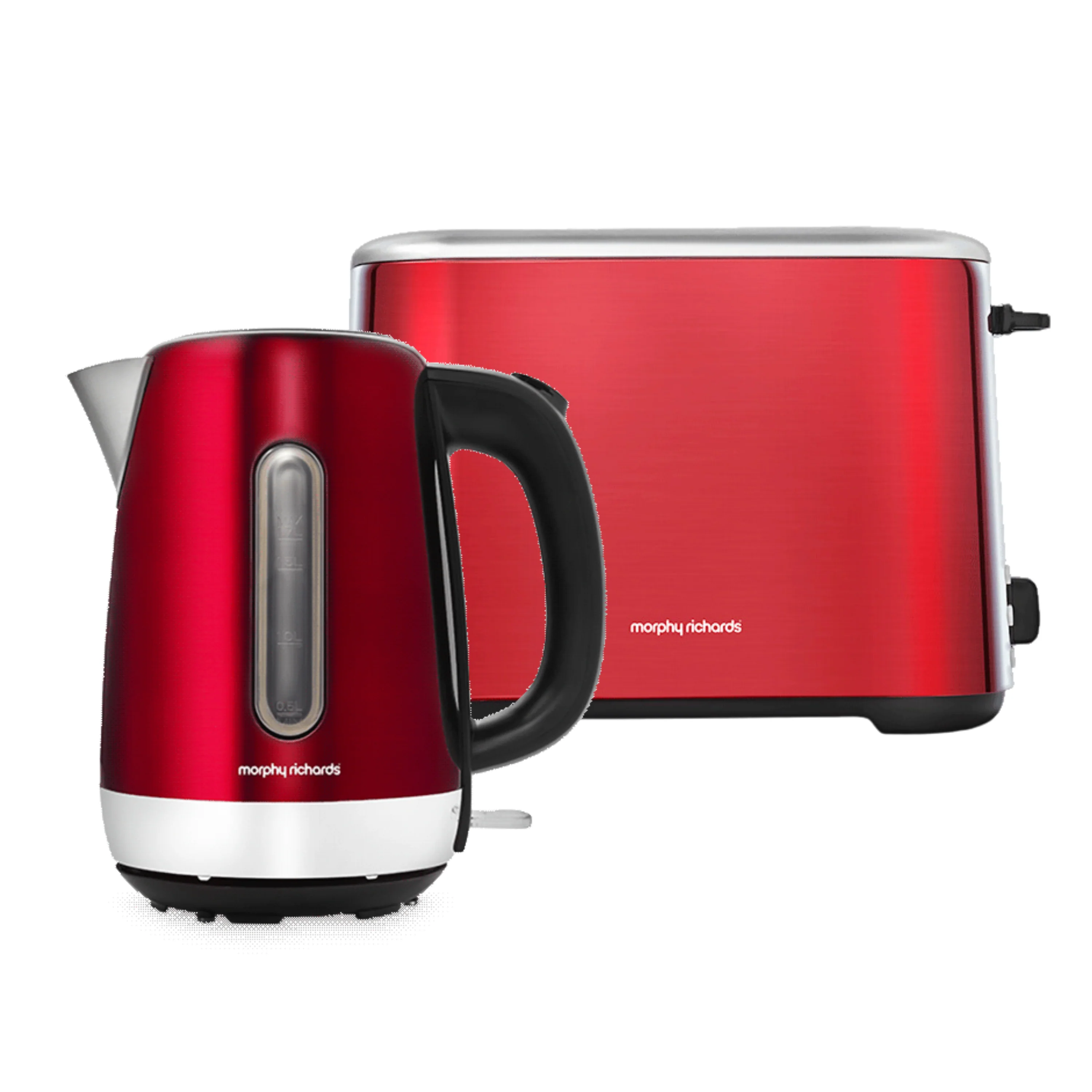 Morphy Richards Equip Morphy Metalic Red Kettle And Toaster Set
