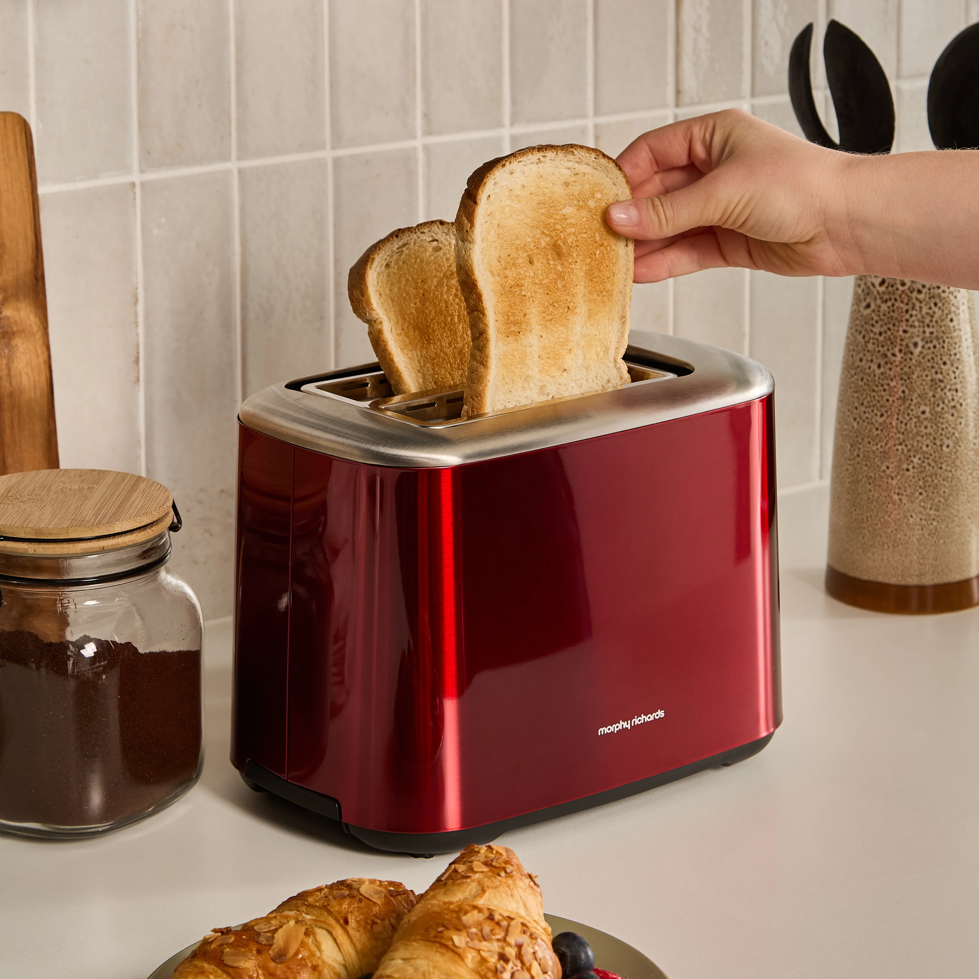 Morphy Richards Equip Morphy Metalic Red Kettle And Toaster Set - Image 5