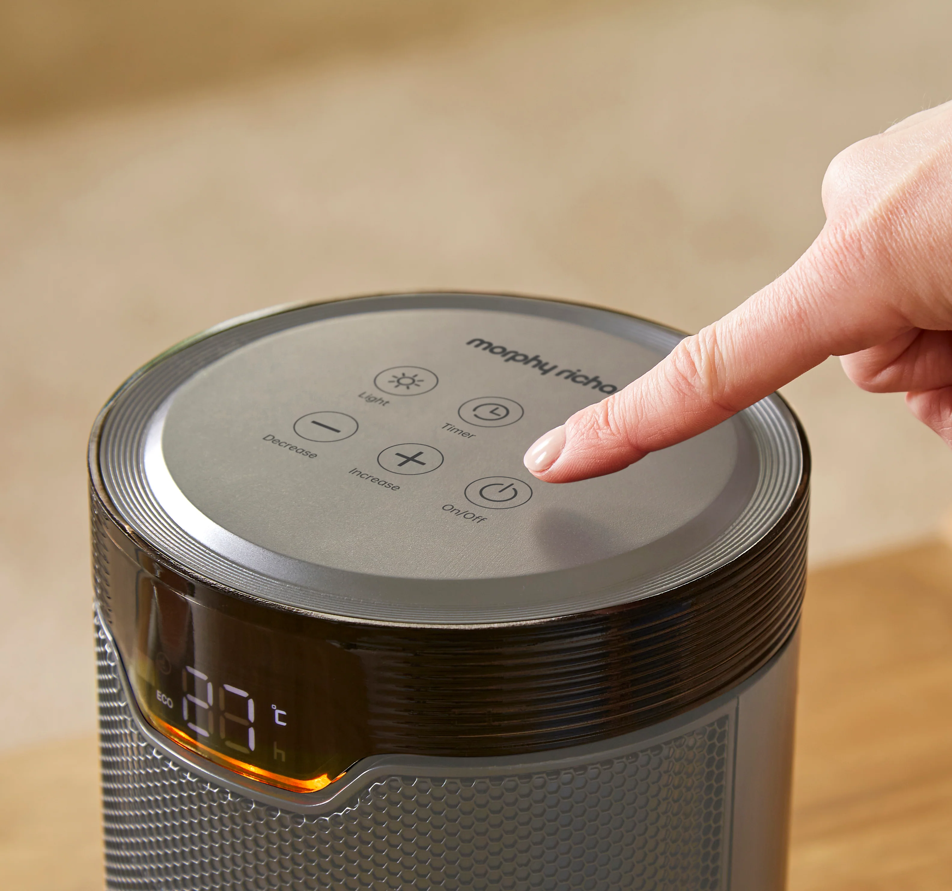 Morphy Richards HeatFlux 1.5kw Bedside Ceramic Fan Heater with Remote Control - Grey - Image 9