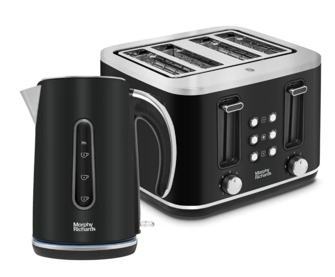 Morphy Richards Motive Black Kettle and Toaster Set