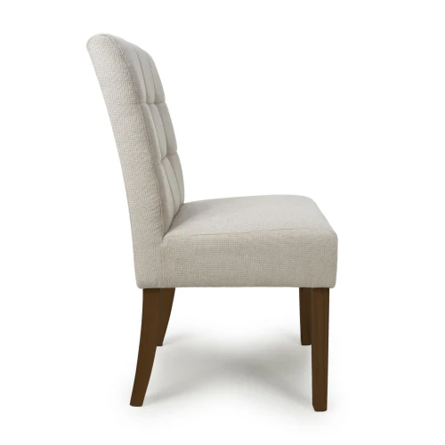 Moseley Waffle Flax Effect Natural Dining Chair In Walnut Legs - Set Of 2 - Image 3