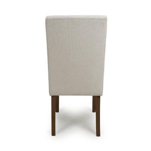 Moseley Waffle Flax Effect Natural Dining Chair In Walnut Legs - Set Of 2 - Image 5