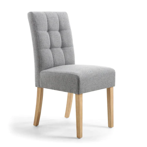 Moseley Waffle Linen Effect Silver Grey In Natural Legs - Set Of 2
