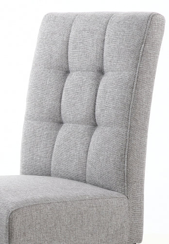 Moseley Waffle Linen Effect Silver Grey In White Legs - Set Of 2 - Image 3