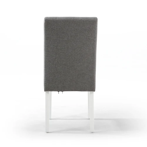Moseley Waffle Linen Effect Silver Grey In White Legs - Set Of 2 - Image 7