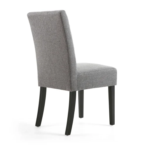 Moseley Waffle Linen Effect Steel Grey In Black Legs - Set Of 2 - Image 4