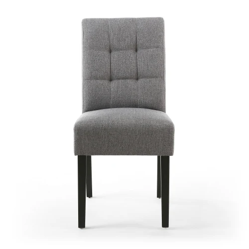 Moseley Waffle Linen Effect Steel Grey In Black Legs - Set Of 2 - Image 6