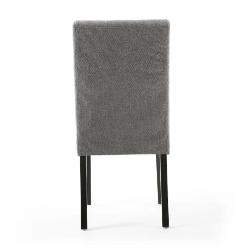 Moseley Waffle Linen Effect Steel Grey In Black Legs - Set Of 2 - Image 7