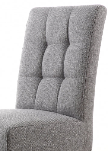 Moseley Waffle Linen Effect Steel Grey In White Legs - Set Of 2 - Image 3