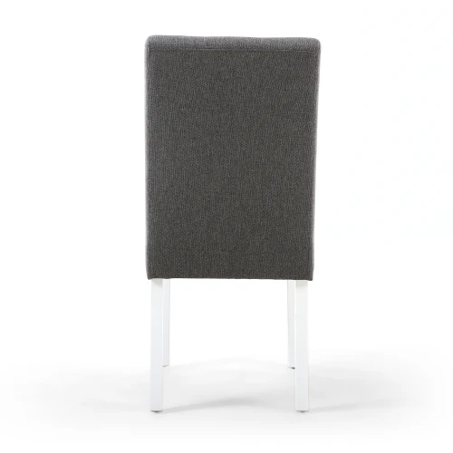 Moseley Waffle Linen Effect Steel Grey In White Legs - Set Of 2 - Image 7