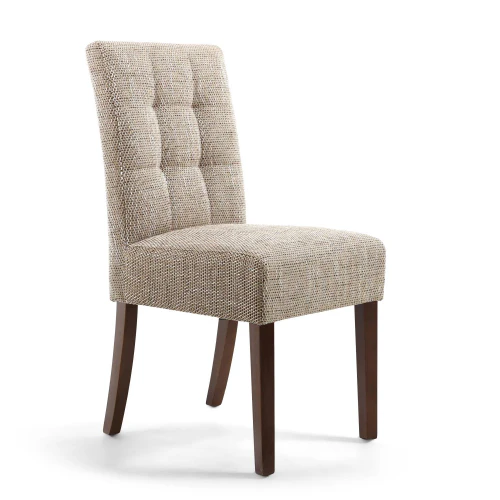 Moseley Waffle Tweed Oatmeal In Walnut Legs - Set Of 2