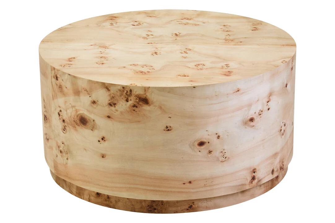 Mota Burl Wood Design Round Coffee Table - Image 2