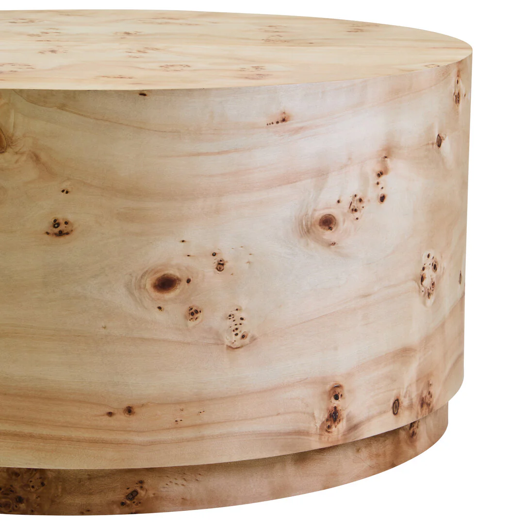 Mota Burl Wood Design Round Coffee Table - Image 3