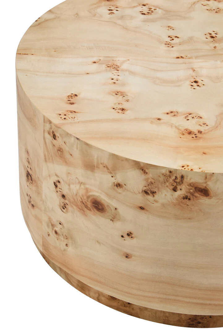 Mota Burl Wood Design Round Coffee Table - Image 4