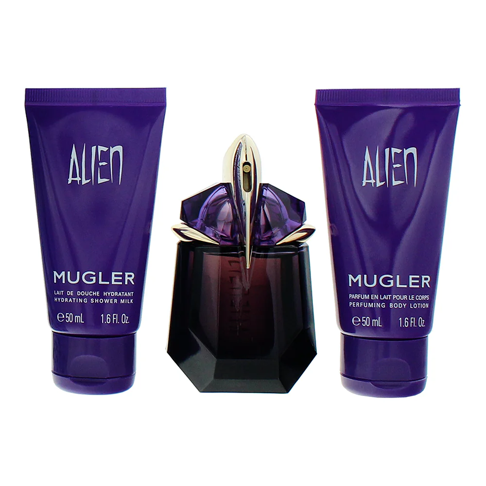 Mugler Alien 3 Piece Gift Set: Eau de Parfum 30ml - Body Lotion 50ml - Shower Gel - 50ml - Image 4