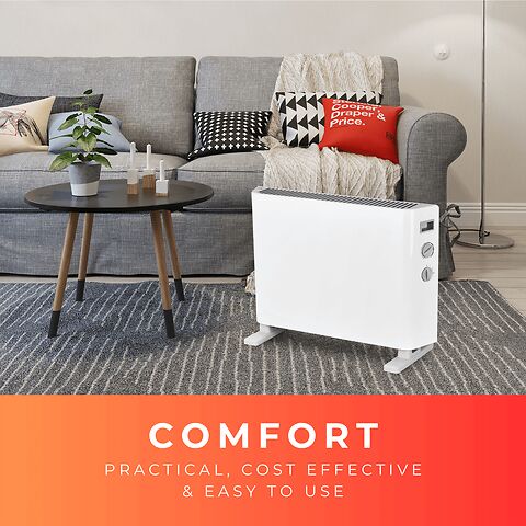 MYLEK Convector Heater Electric 2000W Free Standing Radiator - Portable, 3 Power Modes With Adjustable Thermostat - Image 8
