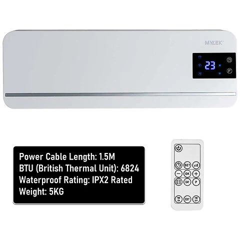 MYLEK Electric 2kW OverDoor Fan Heater Air Curtain & Cooling Fan LED Display - Image 2