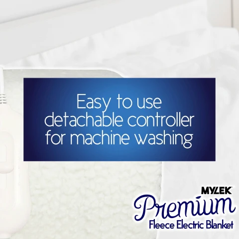 Mylek Electric Blanket Double Bed Premium Fleece Underblanket Dual Control With Elasticated Skirt - Image 10