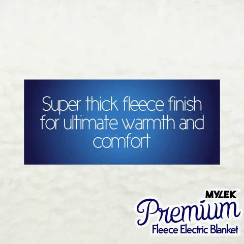 Mylek Electric Blanket Double Bed Premium Fleece Underblanket Dual Control With Elasticated Skirt - Image 5